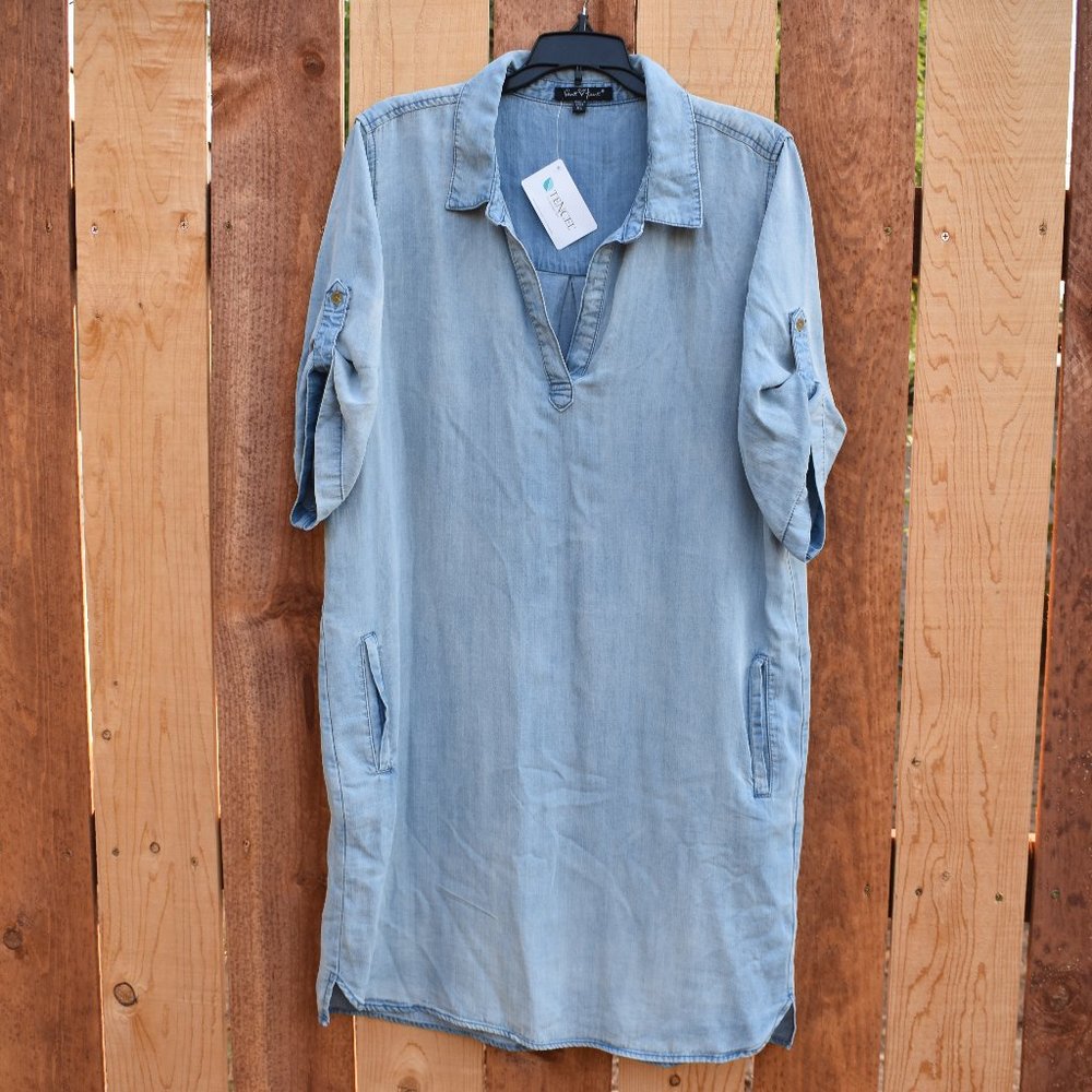 Velvet Heart Light Blue Chambray Tunic Dress